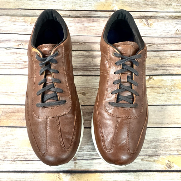Cole Haan Mens Cognac Brown Casual Leather Lace Up Sneakers Size 13 M - Picture 3 of 8